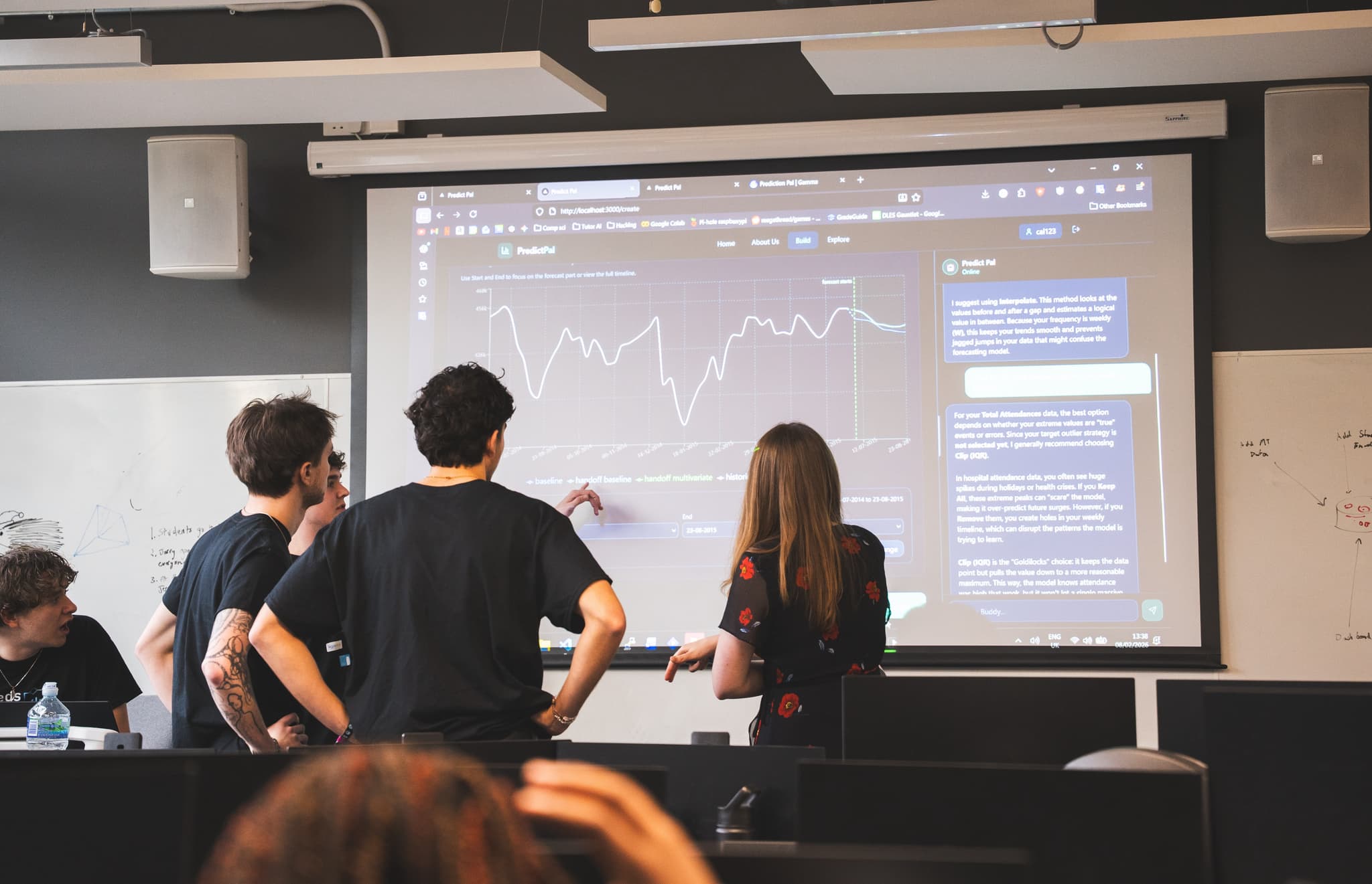 Attendees working on their hackathon project at LeedsHack 2025